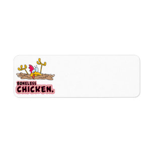 funny boneless chicken cartoon return address label