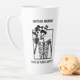 Funny Bones Customizable Medical Job Ortho Nurse Latte Mug