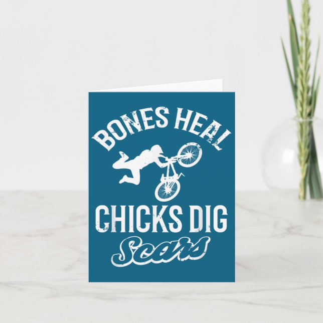 Funny Bones Heal Chicks Dig S Bmx Biking  Card (Front)