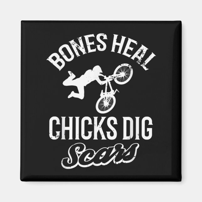 Funny Bones Heal Chicks Dig S Bmx Biking  Magnet (Front)