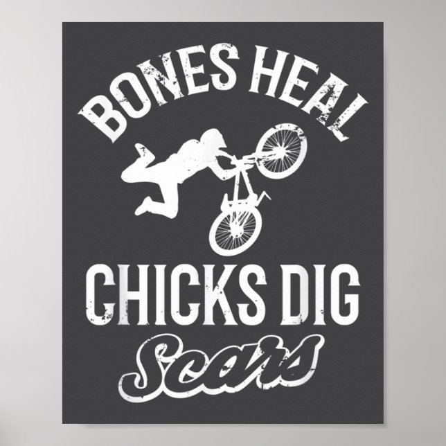 Funny Bones Heal Chicks Dig S Bmx Biking  Poster (Front)