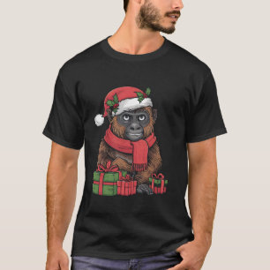 Funny Bonobo Lover Xmas Holiday Santa Bonobo Chris T-Shirt