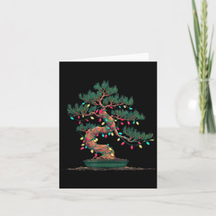 Funny Bonsai Tree Christmas Graphics Lights Lover Card