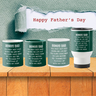 Funny Bonus Dad Appreciation Green Mug