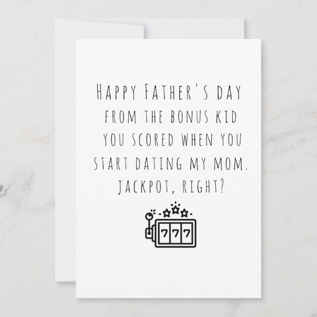 Funny Bonus Dad card from bonus kid (Front)