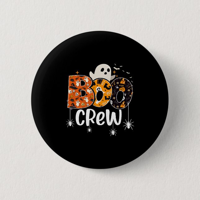 Funny Boo Crew Ghost Lover Matching Halloween Men 6 Cm Round Badge (Front)