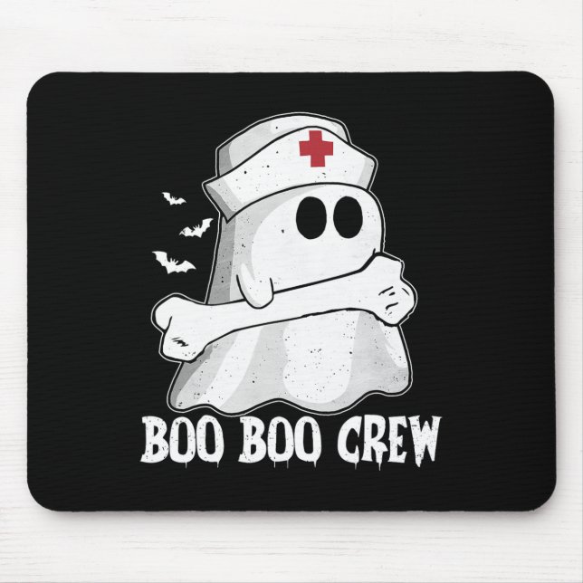 Funny Boo Crew Nurse Shirt Nurse Ghost Women Hallo Mouse Pad (Front)