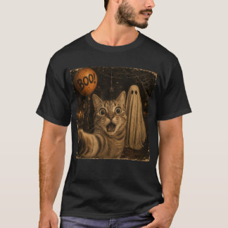 Funny BOO Ghost Cat Halloween T-Shirt