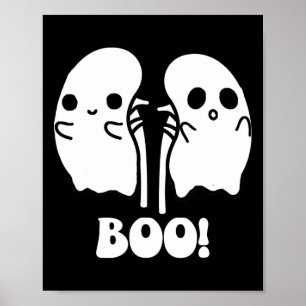 Funny Boo Ghost Kidney Dialysis Nurse Halloween Co Poster