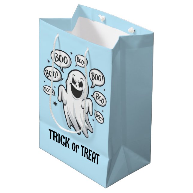 Funny Boo Ghost Medium Gift Bag (Front Angled)
