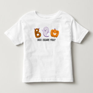 Funny Boo Ghost Pumpkin Kids Halloween Toddler T-Shirt