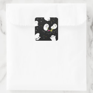 Funny Boo Halloween Ghost Adventure Treasure Hunt Square Sticker