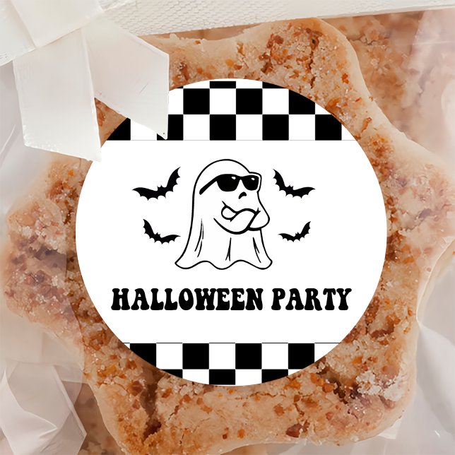 Funny Boo Halloween Party  Classic Round Sticker (Creator Uploaded)