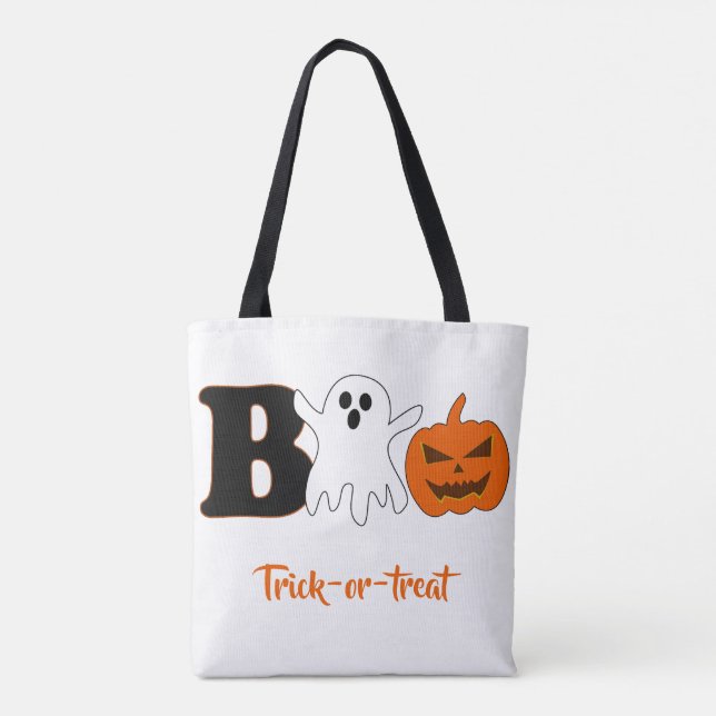 Funny Boo Halloween Tote Bag (Back)