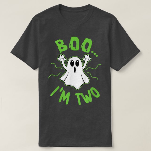 Funny' Boo I'm 2 Halloween Costume Ghost  T-Shirt (Design Front)