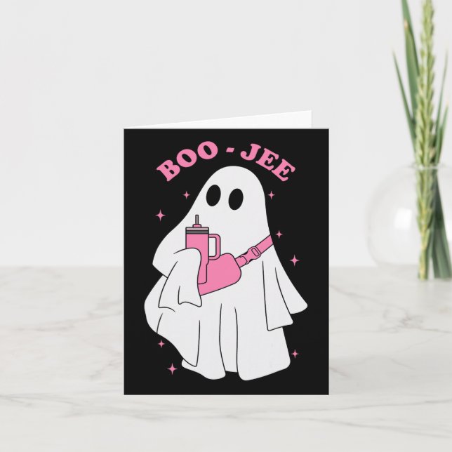 Funny Boo-jee Ghost Halloween Boo Jee Ghost Spooky Card (Front)