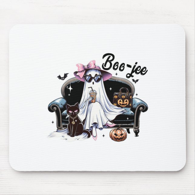Funny Boo Jee Ghost Halloween Boo Jee Ghost Spooky Mouse Pad (Front)