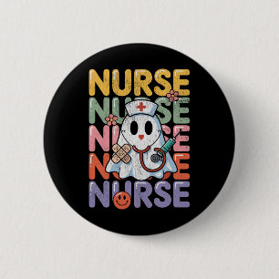Funny Boo Nurse In Ghost Form Cute Halloween  6 Cm Round Badge
