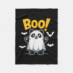 Funny Boo Panda Halloween Ghost Desing For Kids Fleece Blanket