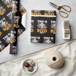 Funny Boo Sheet Ghost Halloween Wrapping Paper