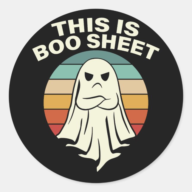 Funny "Boo Sheet" Ghost Sticker (Front)