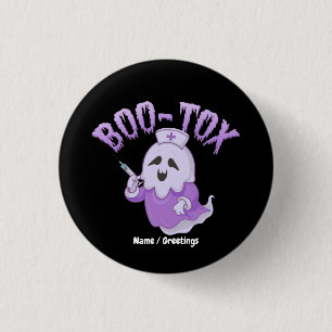Funny Boo-Tox Nurse Ghost Halloween Medical Humor 3 Cm Round Badge