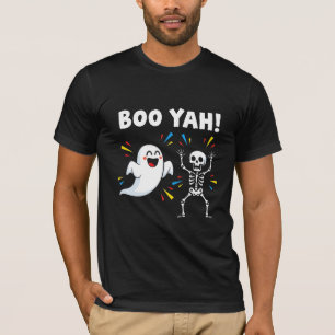 Funny Boo Yah! Ghost and Skeleton Halloween Party T-Shirt