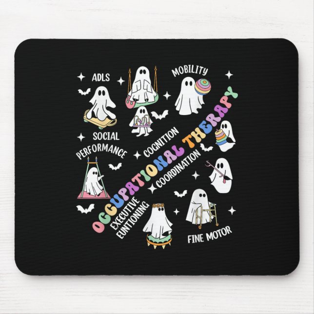 Funny Boojee Ghosts Occupational Therapy Ot Spooky Mouse Pad (Front)