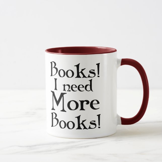 Funny Book Addict Mug (Right)