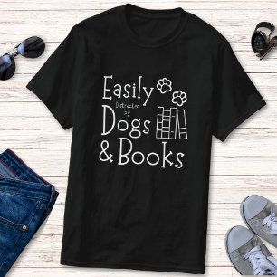 Funny Book and Dog Lover Humour T-Shirt