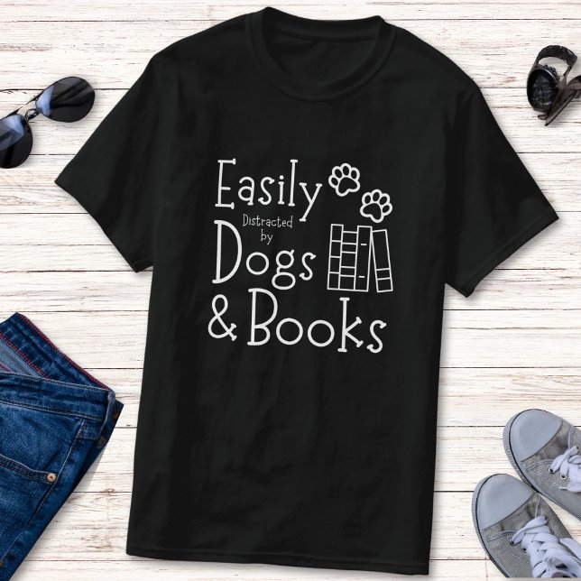 Funny Book and Dog Lover Humour  T-Shirt (Creator Uploaded)