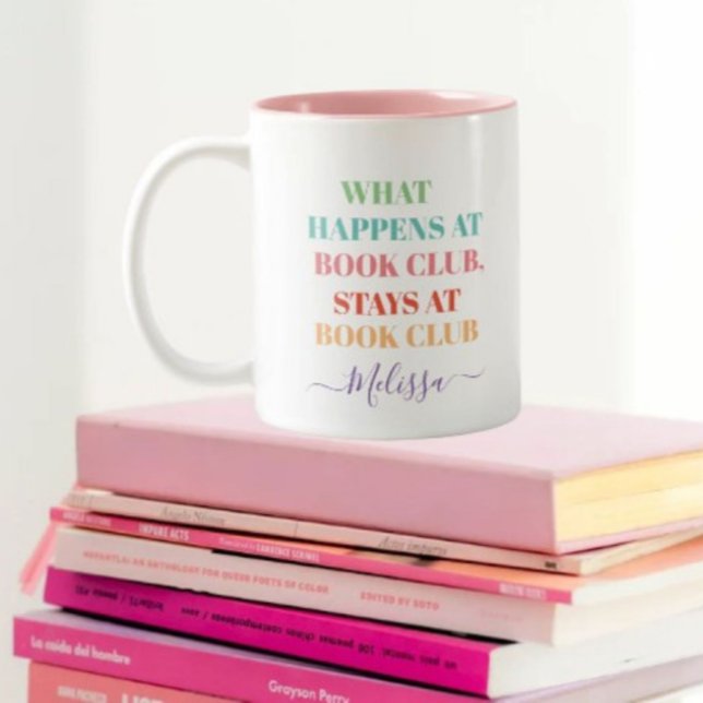 Funny Book Club Quote Colourful Name Coffee Mug (Creator Uploaded)