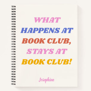 Funny Book Club Quote Colourful Name Journal