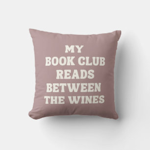 Funny Book Club Quote Reader's Pink Cushion