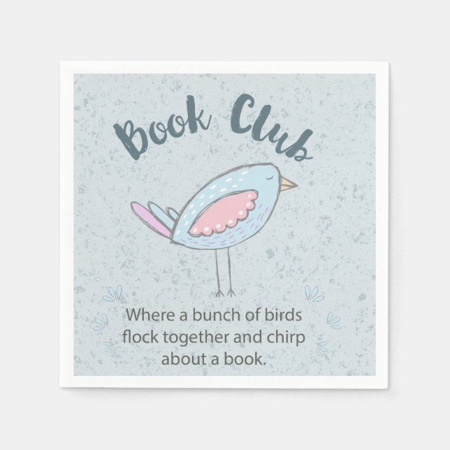 Funny  Book Club Reading Group Napkin (Front)