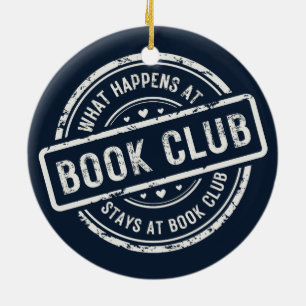 Funny Book Club Saying Christmas Gift Ceramic Ornament