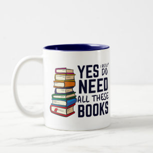 Funny Book Collector   Addicted to Reading Two-Tone Coffee Mug