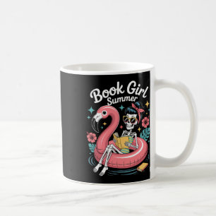 Funny Book Girl Summer Skeleton Reading Books Love Coffee Mug