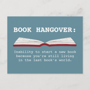 Funny Book Hangover Definition Book Lover Postcard