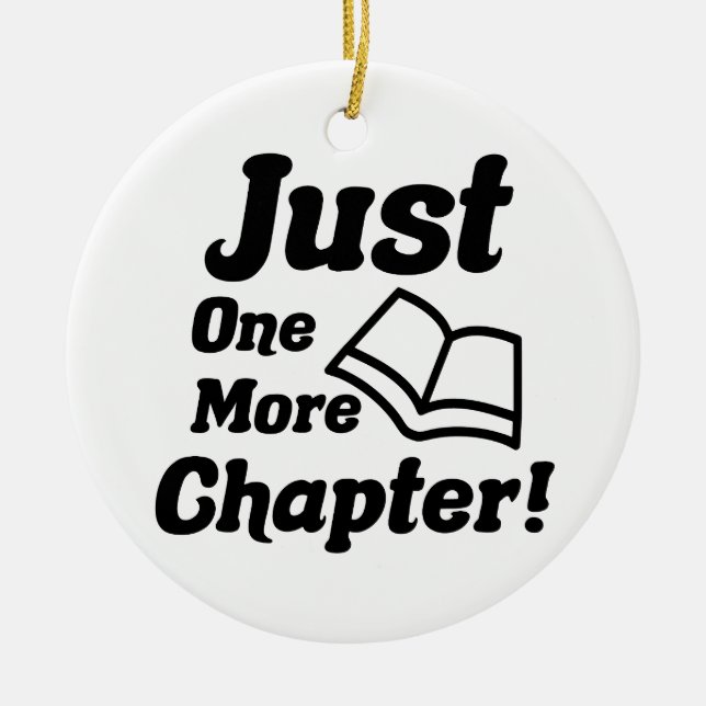 Funny Book Lover Ceramic Ornament (Front)