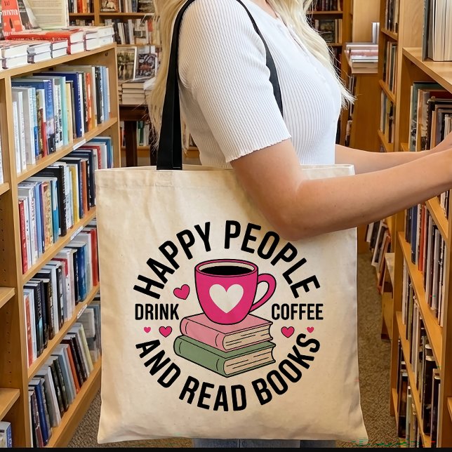 Funny Book Lover Coffee Addict Reading Nerd  Tote Bag (Creator Uploaded)