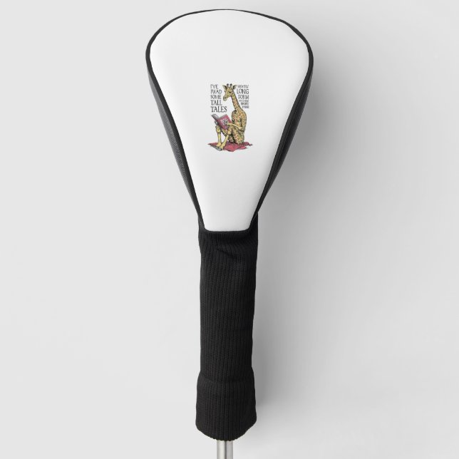 Funny Book Lover Giraffe Long Form Tall Tales Read Golf Head Cover (Front)