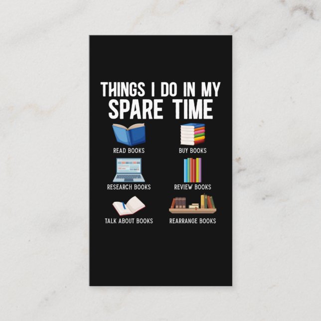 Funny Book Lover Humour Bookworm Reader Business Card (Front)