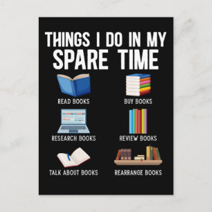 Funny Book Lover Humour Bookworm Reader Postcard