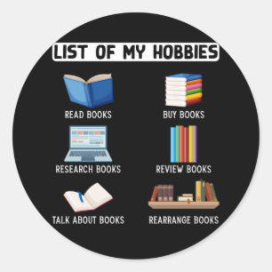 Funny Book Lover Humour Bookworm Reading Classic Round Sticker