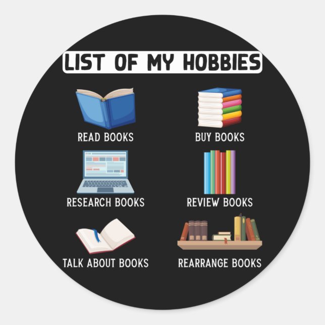 Funny Book Lover Humour Bookworm Reading Classic Round Sticker (Front)