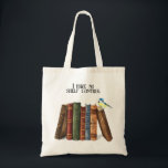 Funny Book Lover Quote I Have No Shelf Control Tote Bag<br><div class="desc">Funny book-lover design with stacks of watercolor-painted books and birds with a customisable quote "I have no shelf control" and a name for a personalised gift for your book lover friends and family or book club members.</div>