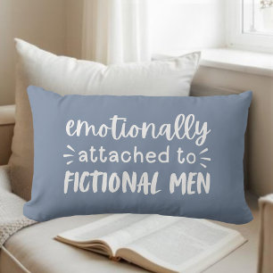 Funny Book Lover Saying Blue Typography Gift Lumbar Cushion