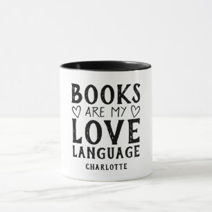 Funny Book Lover Saying Custom Black and White Mug