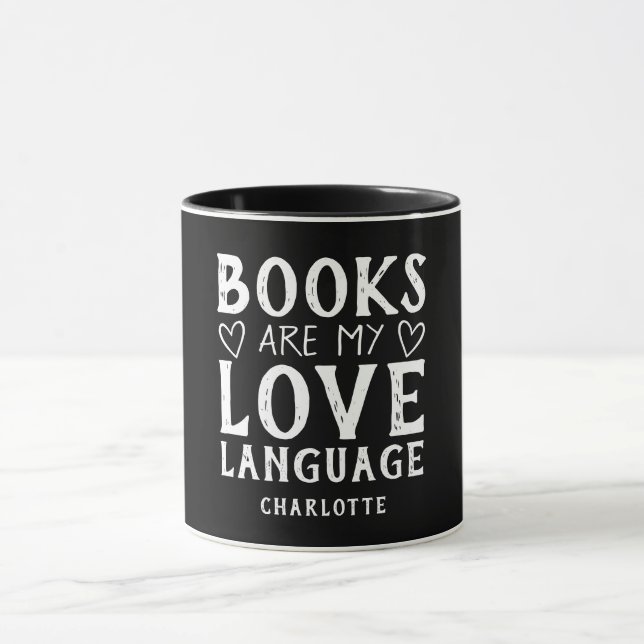 Funny Book Lover Saying Custom Black and White Mug (Center)